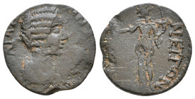 Messenia. Colone (Colonides)?. Julia Domna 193-217 AD. Struck circa 198-205 AD. ΙΟVΛΙΛ [Δ]OMNΛ Λ?, draped bust right / KOΛΩ-NEITΩN, Tyche standing fac...