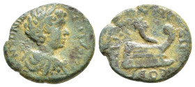 Pisidia, Antioch. Volusian. A.D. 251-253. Volusianus Laureate head right / Prow right, cornucopia above. AE 3,42g.