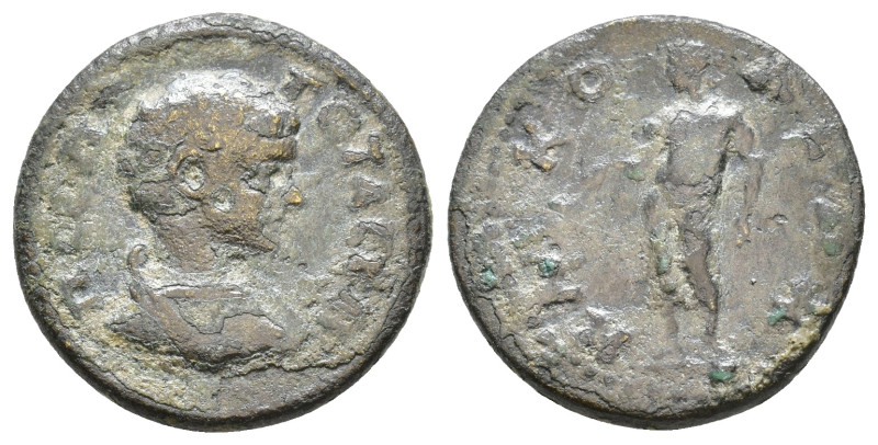 Lydia, Sala, Geta. Caesar, 198-209 AD. AE Sylla, magistrate. Obv: ΠO CЄΠT ΓЄTAC ...