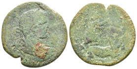 Ionia, Ephesos, Caracalla, Uncertain mint. 197-217 AD. AE Laureate bust / Artemis standing, restraining kneeling star, seizing its horns with both han...