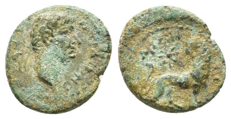 Ionia. Miletus. Nero 54-68 AD. AE. Obv: NEPΩN ΣEBAΣTOΣ. Bare-headed and draped b...