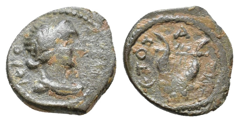 Syria, Seleucis and Pieria, Antioch, Pseudo-autonomous. AE Laureate and draped b...