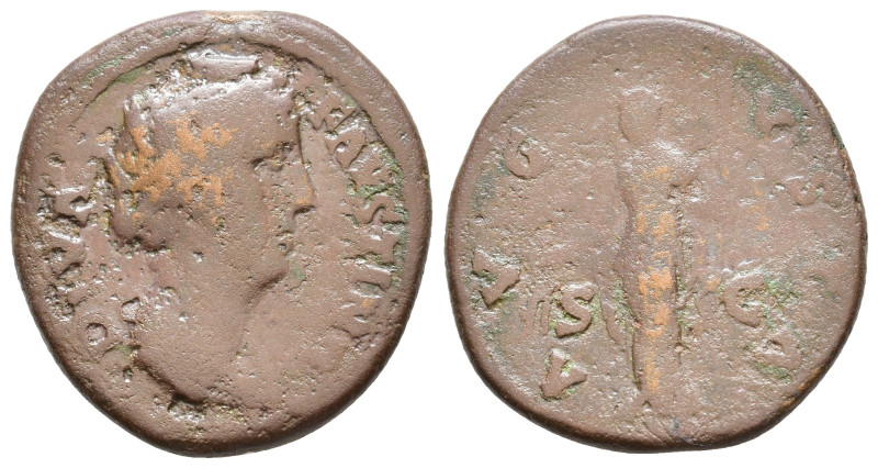 Diva Faustina Senior, Issue by Antoninus Pius. 138-140 AD. AE As. Rome. DIVA FAV...