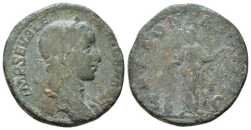 Severus Alexander 244 AD. AE Sestertius. Rome. Laureate, draped and cuirassed bu...