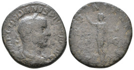 Gordian III. 238-244 AD. Rome AE Sestertius late 240-eARly 243 AF. IMP GORDIANVS PIVS FEL AVG, laureate, draped and cuirassed bust of Gordian III righ...