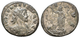 Probus 276-282 AD. Antoninianus. Siscia. IMP C PROBVS PF AVG, radiate, cuirassed bust right / PAX AVG, Pax standing left, holding olive-branch and sce...