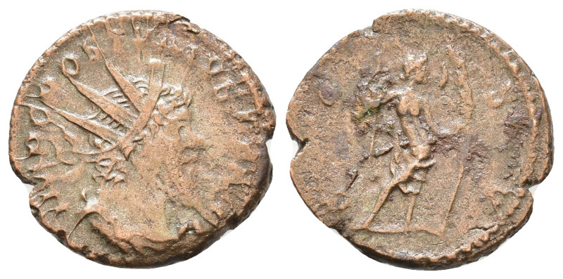 Postumus. 259-268 AD. AE Antoninianus. Radiate bust r. R/ Victory standing with ...