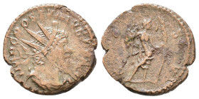 Postumus. 259-268 AD. AE Antoninianus. Radiate bust r. R/ Victory standing with wreath and palm. AE 3,32g.