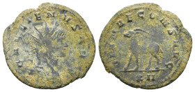 Gallienus. 253-268 AD. Antoninianus. Rome. Obv: GALLIENVS AVG. Radiate head right. Rev: DIANAE CONS AVG / XII. Gazelle standing left. AE 2,77g.