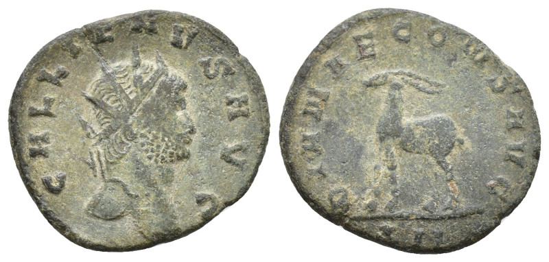 Gallienus. 253-268 AD. AE Antoninianus, Rome mint. GALLIENVS AVG Radiate head ri...