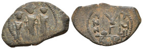 Heraclius, with Martina and Heraclius Constantine? 610-641 AD. AE 4,90g.