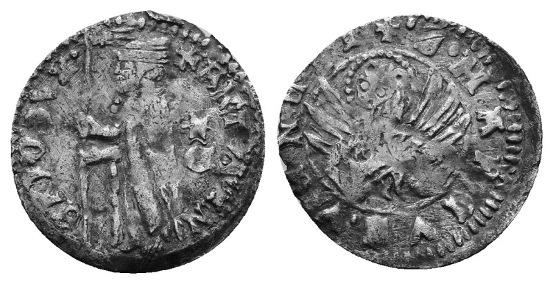 Italy. Venice. Antonio Venier, 1382-1400 Soldino. ANTO VENERIO DVX. Doge kneelin...
