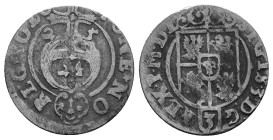 Poland. Sigismund III. 1589-1632. AR 3 polker (1 kruzier). 1625. MONE NO REG POLO, orb with 24 (1/24 taler) / DG REX PMDL, Polish coat of arms under c...