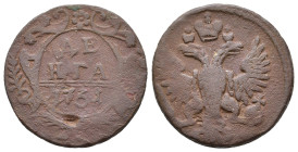 Russia. Denga 1731. AE 7,51g.