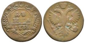 Russia. Denga 1735. AE 6,73g.