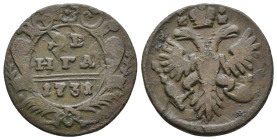 Russia. Denga 1731. AE 7,17g.