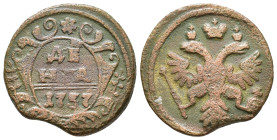 Russia. Denga 1737. AE 8,34g.