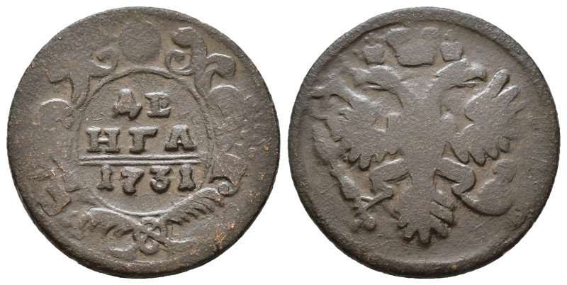 Russia. Denga 1731. AE 6,92g.