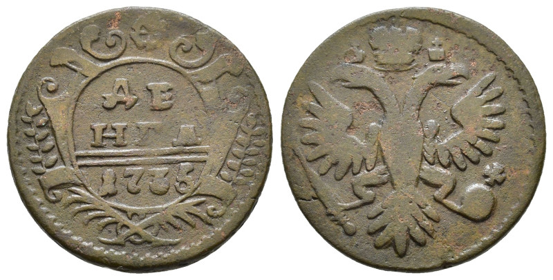 Russia. Denga 1735. AE 6,69g.