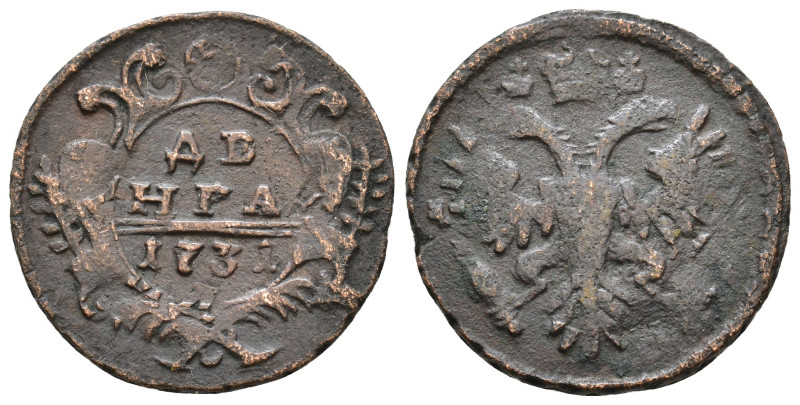 Russia. Denga 1731. AE 7,46g.