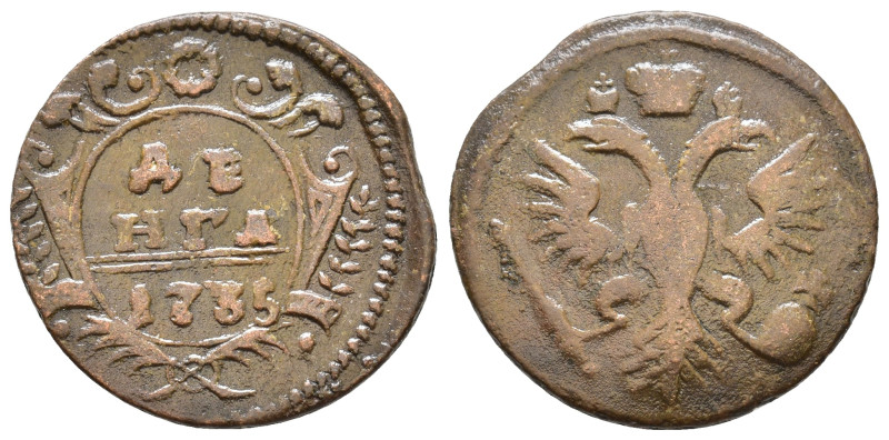 Russia. Denga 1735. AE 7,06g.