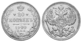 20 Kopeks 1909. AR 3,41g.