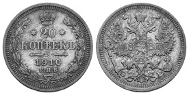 20 Kopeks 1910. AR 3,56g.
