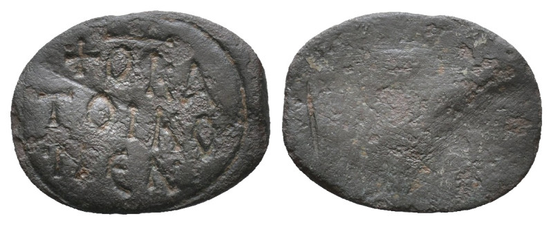 Byzantine artefact with inscription. 0,87gr. ca.17mm