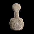 * IDOLE VIOLON
En marbre blanc. La figurine est plate . Le contour en forme de violon, caractéristique de ce type d’images souvent appelées schématiq...