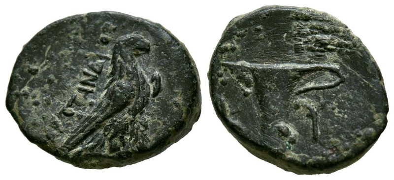 AEOLIS, Kyme. Ae10. (Ae. 3,92g/18mm). 350-250 a.C. (SNG Copenhagen 41-45). Anv: ...