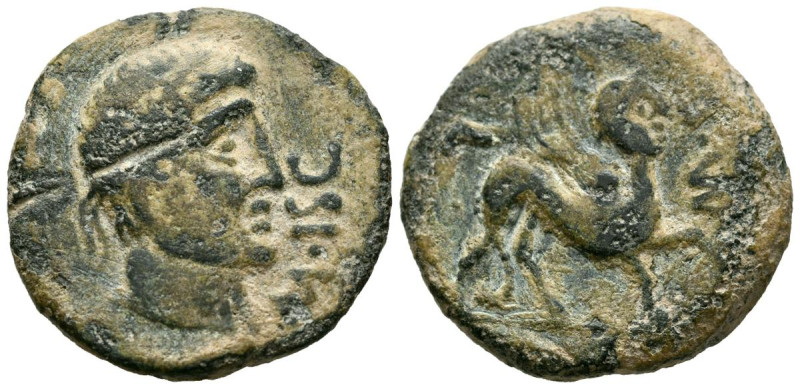 CASTULO (Cazlona, Jaén). As. (Ae. 15,71g/27mm). 180 a.C. (FAB-710). Anv: Cabeza ...