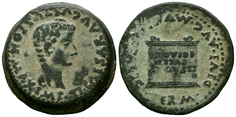 ITALICA (Santiponce, Sevilla). As. (Ae. 15,13g/30mm). 14-36 d.C. (FAB-1593). Anv...