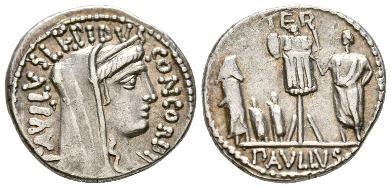 GENS AEMILIA. Denario. (Ar. 3,82g/19mm). 62 a.C. Roma. (Crawford 415/1; FFC 126)...