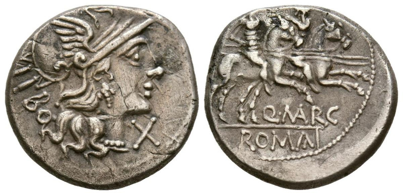 GENS MARCIA. Denario. (Ar. 3,37g/19mm). 148 a.C. Roma. (FFC 848; Crawford 215/1)...