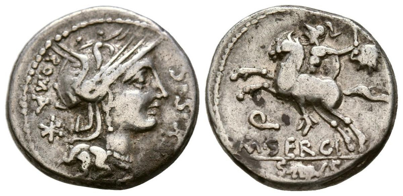 GENS SERGIA. Denario. (Ar. 3,83g/17mm). 116-115 a.C. Norte de Italia. (Crawford ...