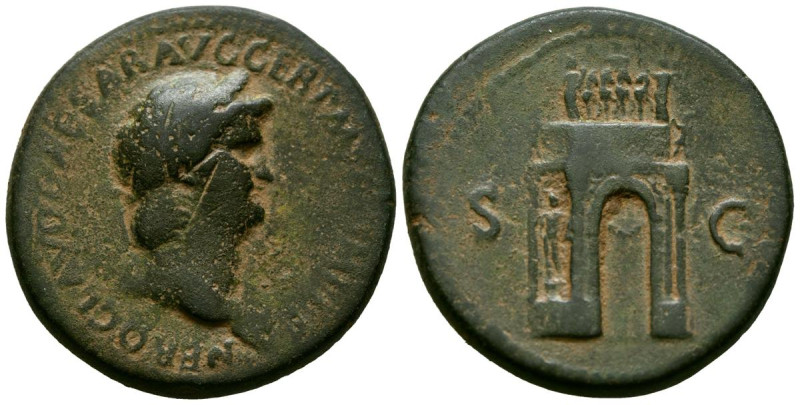 NERON. Sestercio. (Ae. 27,47g/33mm). 64 d.C. Roma. (RIC 149). Anv: Cabeza laurea...