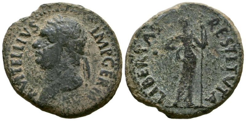 VITELIO. As. (Ae. 11,74g/30mm). 69 d.C. Tarraco. (Ae. 11,74g/29mm). Anv: Cabeza ...