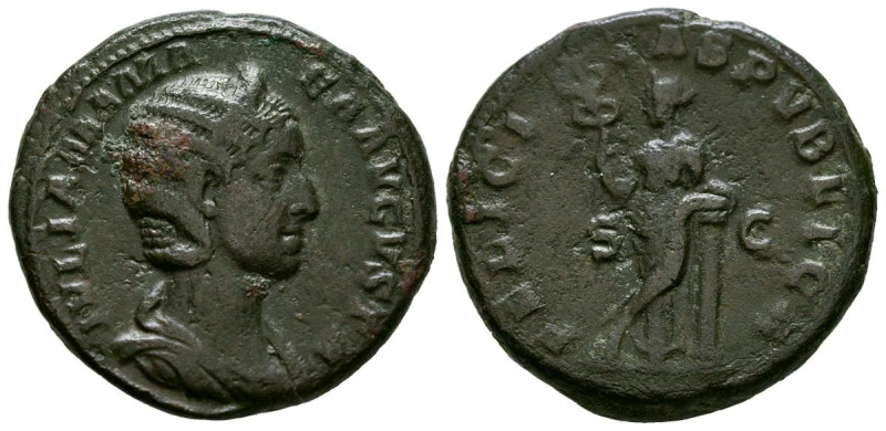 JULIA MAMAEA. As. (Ae. 10,50g/26mm). 228 d.C. Roma. (RIC 677). Anv: Busto diadem...