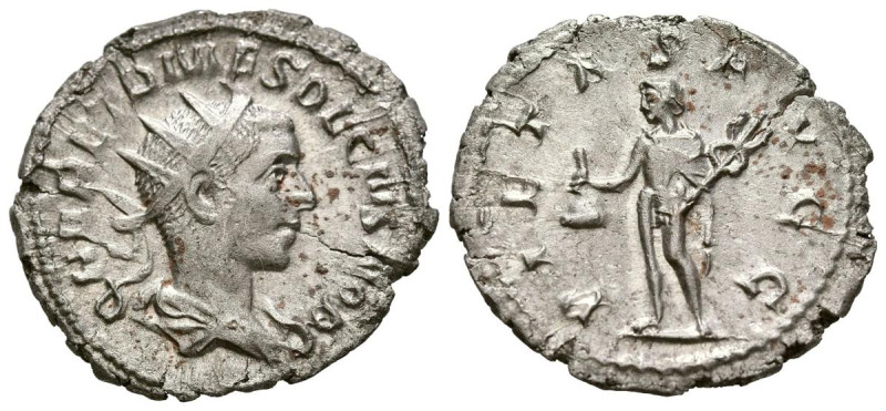 HERENIO ETRUSCO. Antoniniano. (Ar. 3,36g/23mm). 250-251 d.C. Roma. (RIC 142b). A...