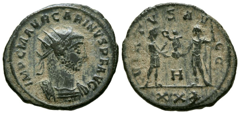 CARINO. Antoniniano. (Ae. 3,47g/21mm). 283 d.C. Siscia. (RIC 325). Anv: Busto ra...