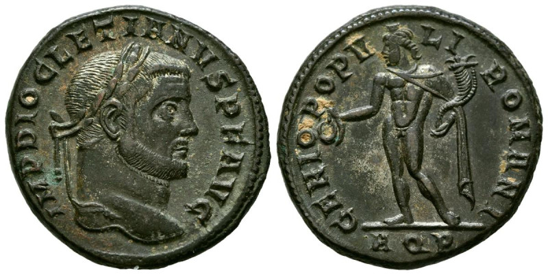 DIOCLECIANO. Follis. (Ae. 10,38g/26mm). 297-298 d.C. Aquileia. (RIC 25a). Anv: C...