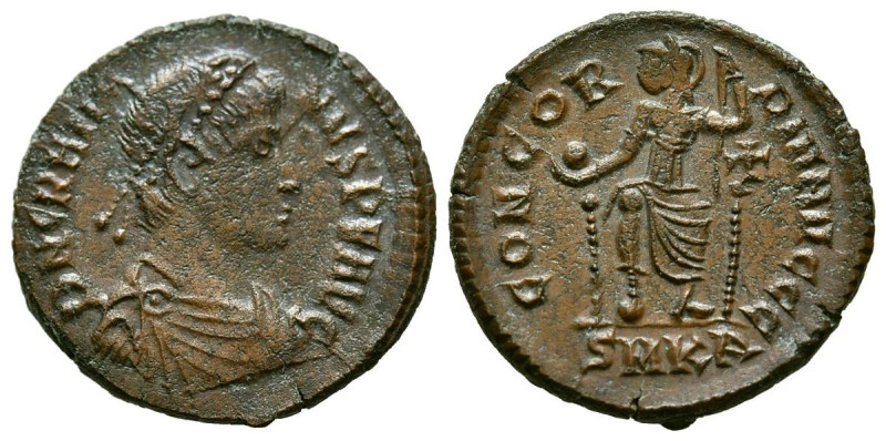 GRACIANO. Follis. (Ae. 3,01g/19mm). 367-383 d.C. Cícico. (RIC 17a). Anv: Busto d...