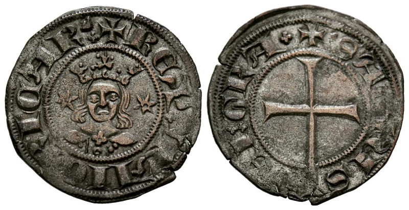 SANCHO I (1311-1324). Dobler (Ve. 1,75g/20mm). Mallorca. (Cru V.S. 547). Anv: Bu...