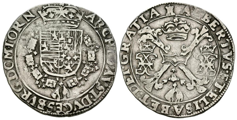 ALBERTO e ISABEL (1598-1621). 1/4 Patagón (Ar. 6,90g/30mm). S/D. Tournai. (Vicen...