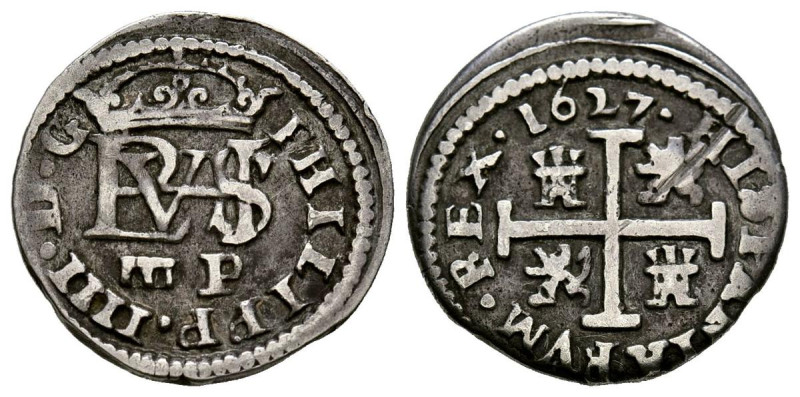 FELIPE IV (1621-1665). 1/2 Real (Ar. 1,65/16mm). 1627. Segovia P. (Cal-2019-620)...