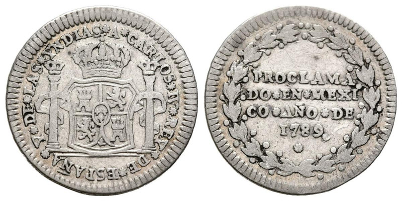 CARLOS IV (1788-1808). Medalla de proclamación en módulo de 1 Real. (Ar. 1,67g/1...