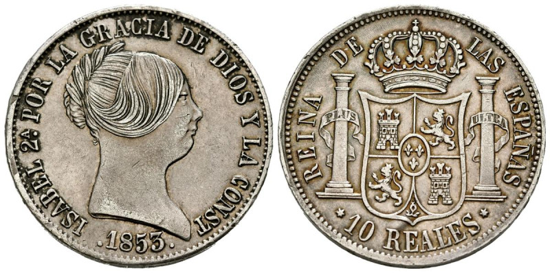 ISABEL II (1833-1868). 10 Reales. (Ar. 12,92g/30mm). 1853. Madrid. (Cal-2019-528...