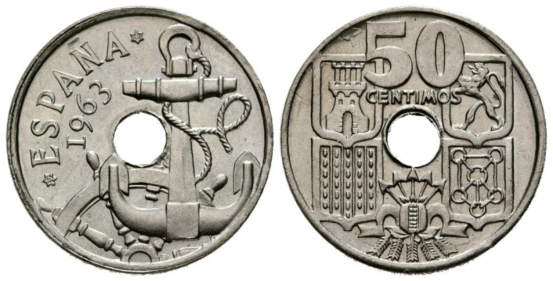 ESTADO ESPAÑOL (1936-1975). 50 Céntimos. (Cu-Ni. 3,93g/20mm). 1963 *19-63. Madri...