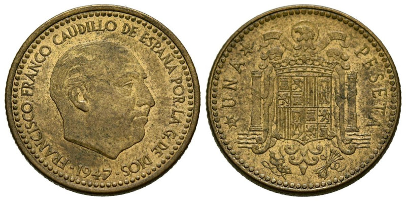 ESTADO ESPAÑOL (1936-1975). 1 Peseta. (Al-Ae. 3,46/21mm). 1947 *19-49. Madrid. (...