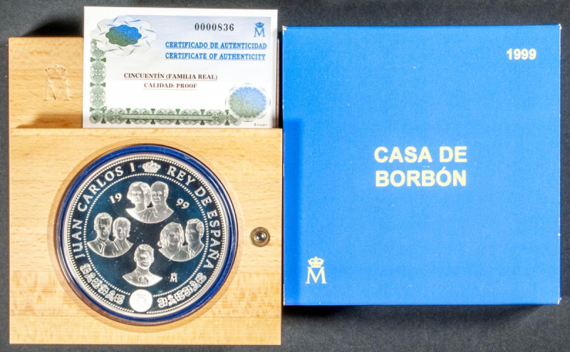 JUAN CARLOS I (1975-2014). 10.000 Pesetas (Ar. 168,75g/73mm). Casa de Borbón. Fa...